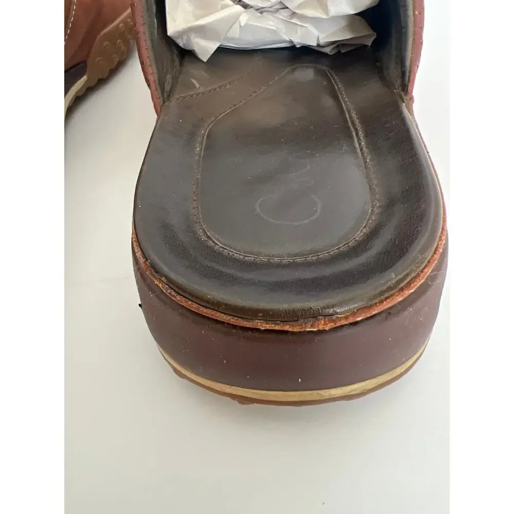 Cole Haan Nike Air Brown Two Tone Leather Open Toe Slide Sandals Men Size 10M
